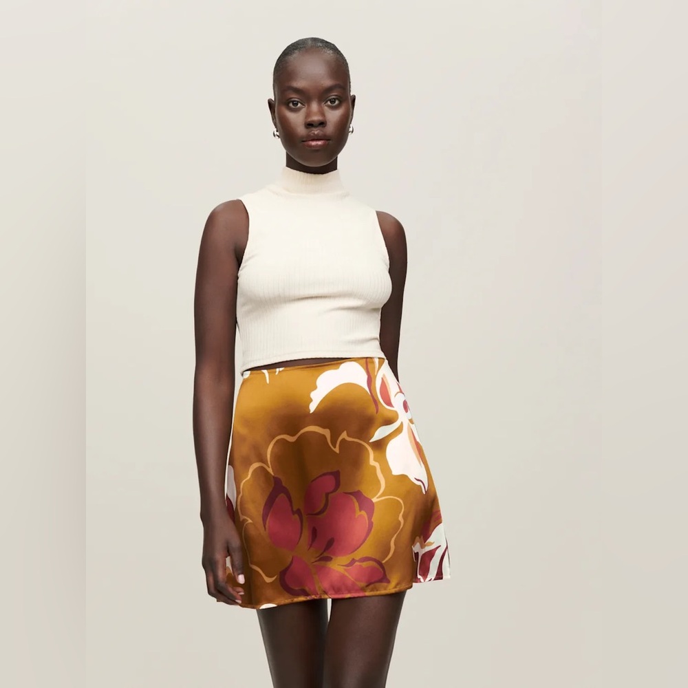 Reformation Benson Silk Skirt